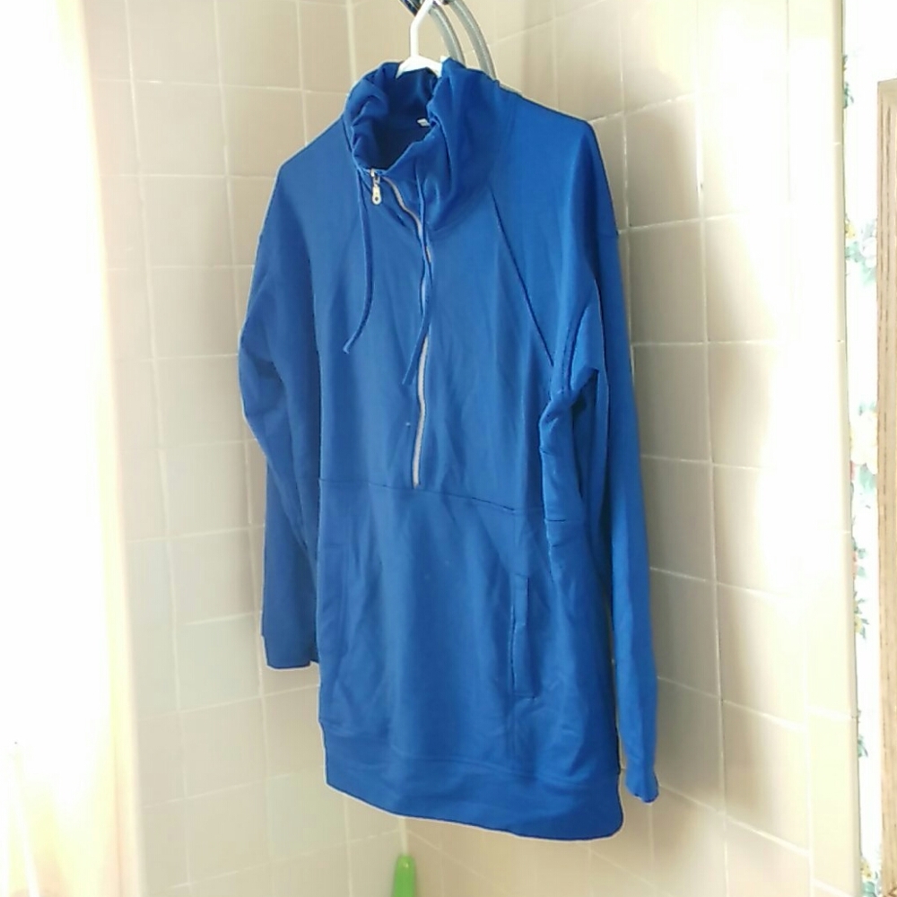 NWT Beautiful Blue Hood-less Hoodie